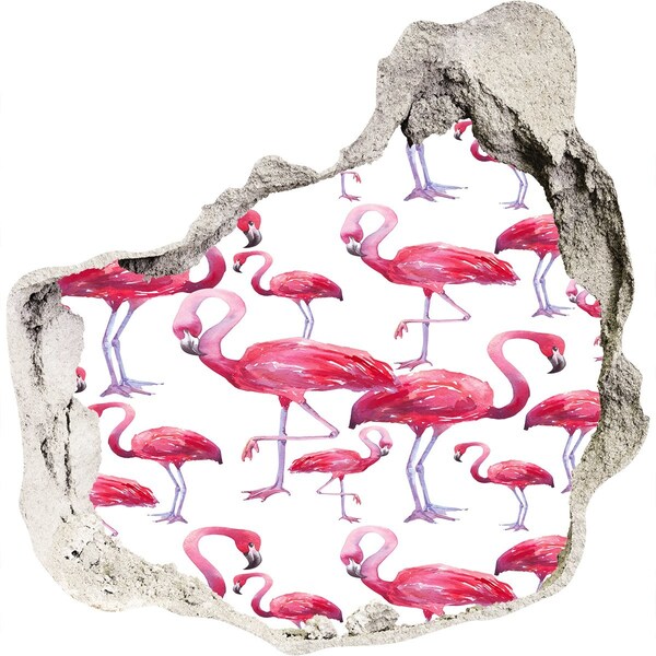 Autocollant mural trou Des flamants roses dans un style tropical