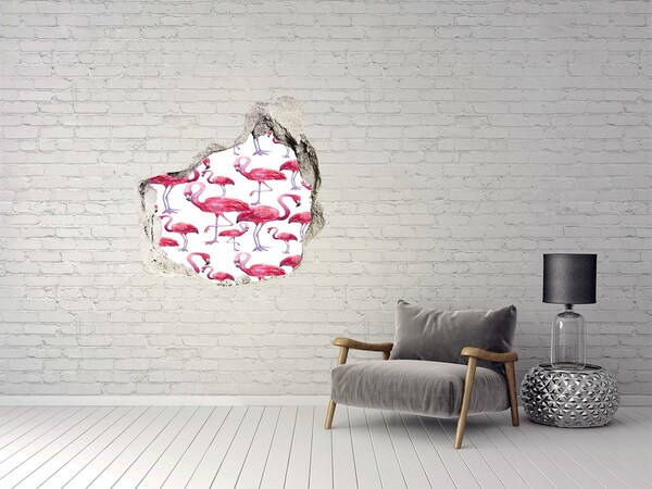 Autocollant mural trou Des flamants roses dans un style tropical