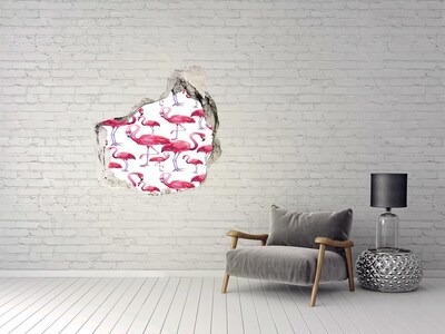 Autocollant mural trou Des flamants roses dans un style tropical