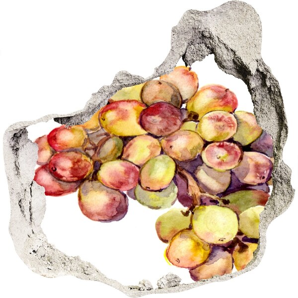 Autocollant à effet 3d trou Des fruits dans un trou dans le mur