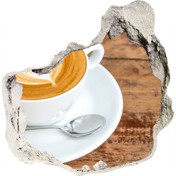 Autocollant à effet 3d trou Du café dans un mur délabré