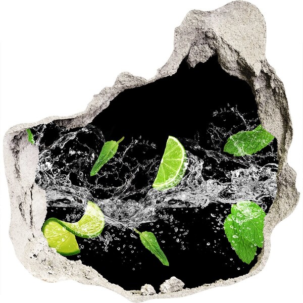 Autocollant à effet 3d trou Cocktail rafraîchissant au citron vert