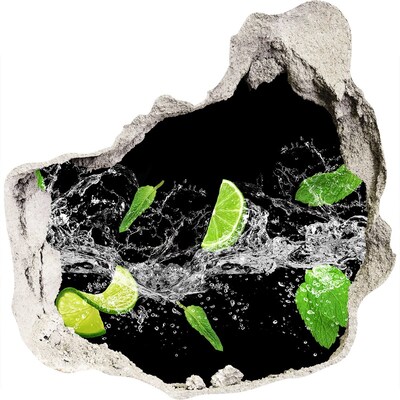 Autocollant à effet 3d trou Cocktail rafraîchissant au citron vert