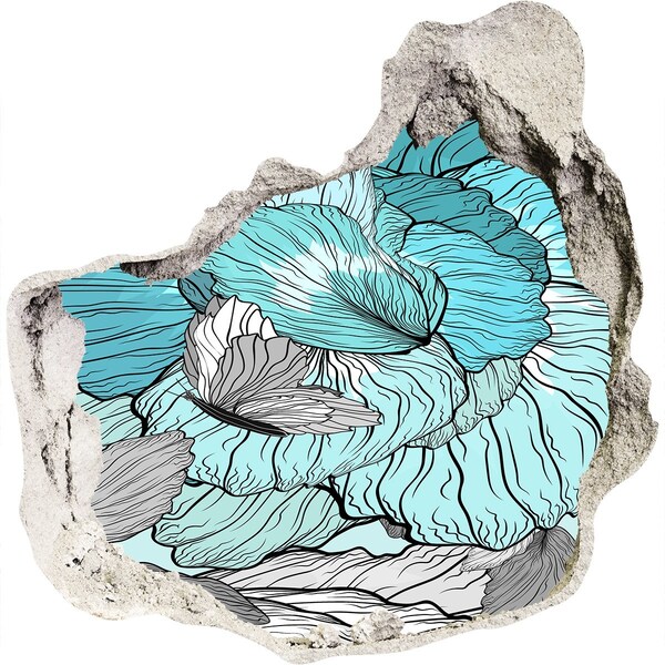 Sticker trou dans le mur Une oasis florale en béton