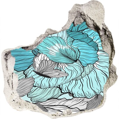 Sticker trou dans le mur Une oasis florale en béton