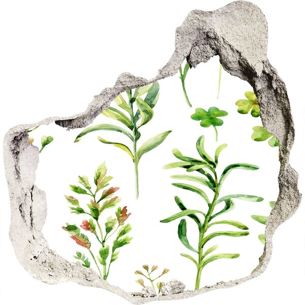 Autocollant à effet 3d trou Une oasis de verdure en béton