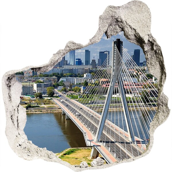 Sticker trou dans le mur Pont de Varsovie