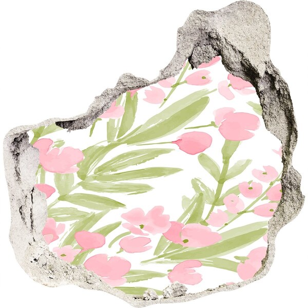 Autocollant mural trou Motif floral trou dans le mur