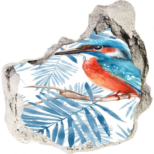 Sticker mural effet trou Oiseau tropical parmi les feuilles