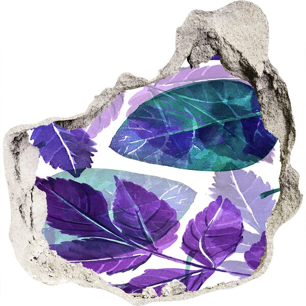 Sticker mural effet trou Des feuilles vertes dans un trou dans le mur