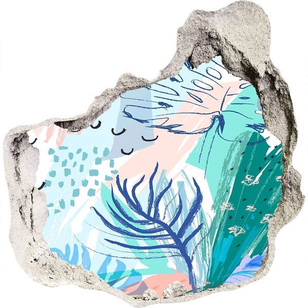 Sticker mural effet trou Un paradis tropical derrière le mur