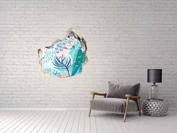 Sticker mural effet trou Un paradis tropical derrière le mur