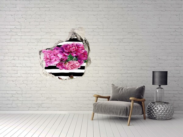 Sticker mural effet trou Peinture murale florale Hole in the Wall