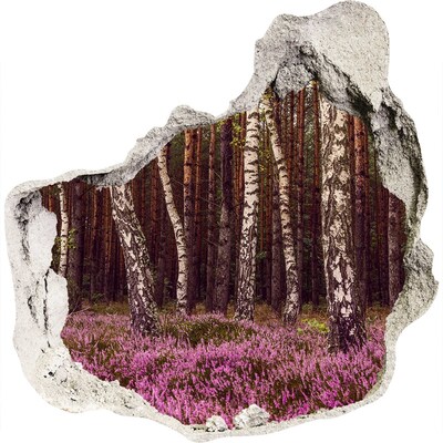 Autocollant à effet 3d trou Oasis forestière dans le trou