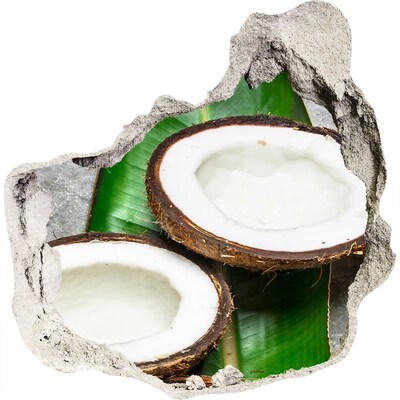 Sticker mural effet trou Trésors de noix de coco au cœur de la jungle