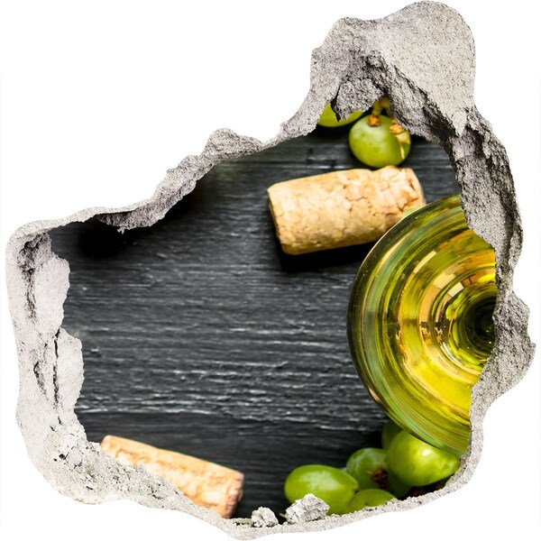 Autocollant mural trou Vin et raisins