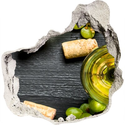 Autocollant mural trou Vin et raisins