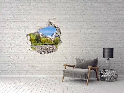 Sticker mural effet trou Paysage montagneux avec une rivière