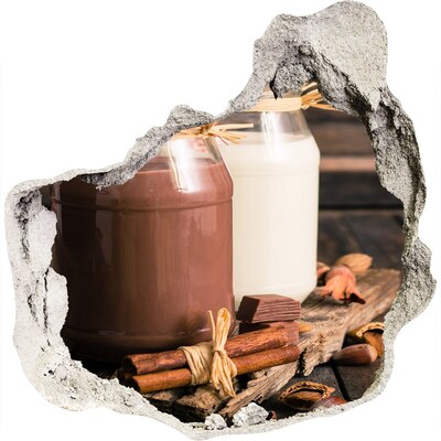 Autocollant à effet 3d trou Délices chocolatés dans un cadre naturel