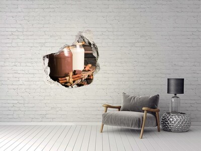 Autocollant à effet 3d trou Délices chocolatés dans un cadre naturel