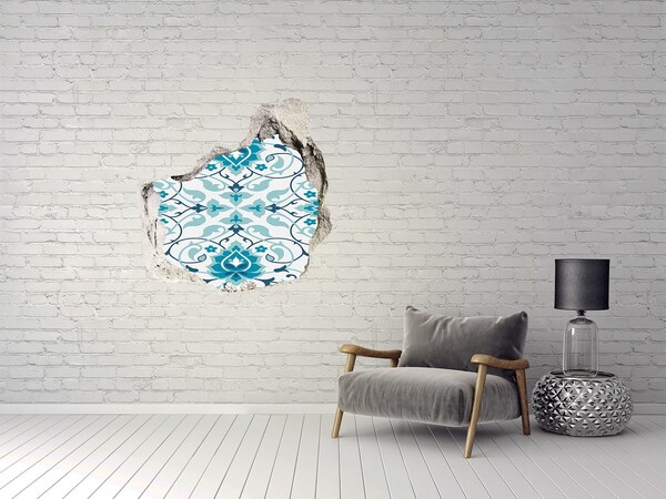 Autocollant mural trou Motif floral sur le mur
