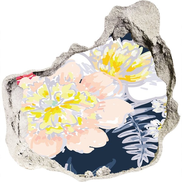 Sticker trou dans le mur Jardin fleuri derrière le mur