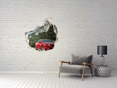 Sticker mural effet trou Voiture dans les montagnes grès