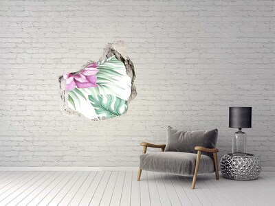 Autocollant à effet 3d trou Un paradis tropical derrière le mur