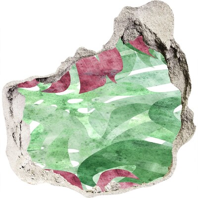 Sticker trou dans le mur jungle tropicale