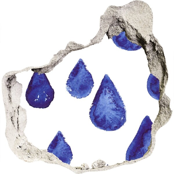 Autocollant mural trou Gouttes d'eau sur le mur