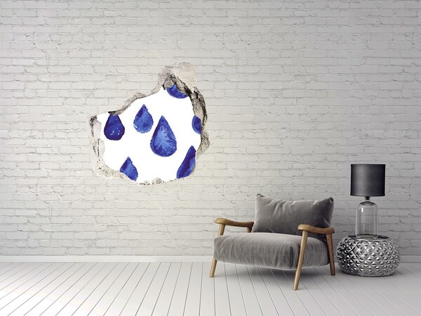 Autocollant mural trou Gouttes d'eau sur le mur