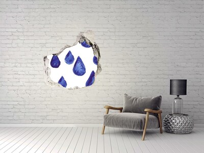 Autocollant mural trou Gouttes d'eau sur le mur