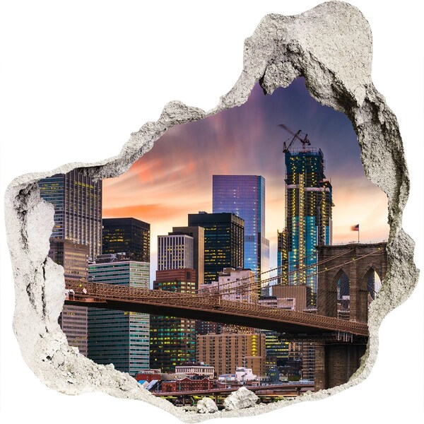 Autocollant mural trou Le pont de Brooklyn à New York