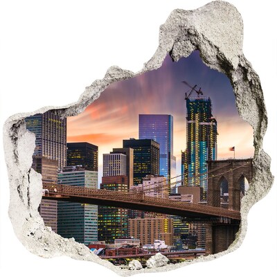 Autocollant mural trou Le pont de Brooklyn à New York