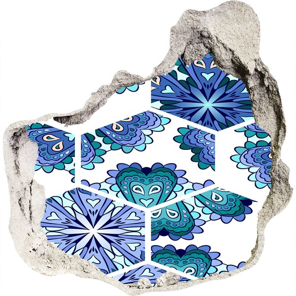 Sticker mural effet trou Motif coloré sur le mur