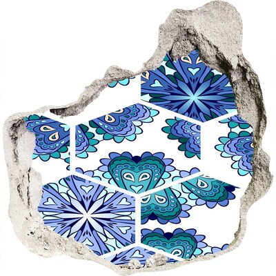 Sticker mural effet trou Motif coloré sur le mur