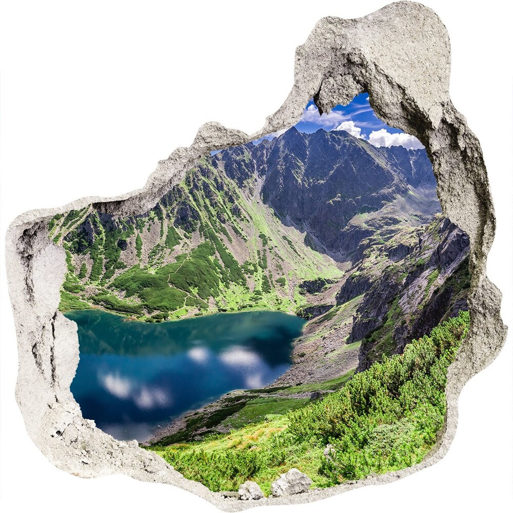 Autocollant à effet 3d trou Lac Noir des Tatras grès