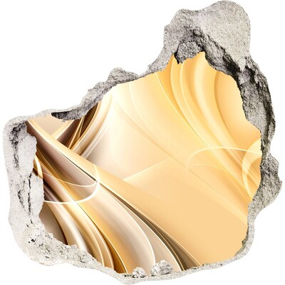 Sticker mural effet trou Abstraction dorée dans un trou dans le mur