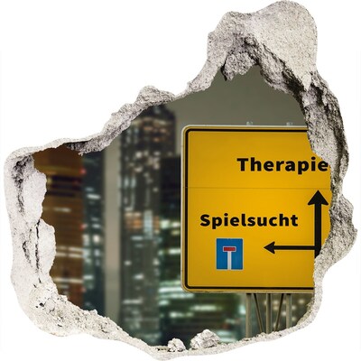 Autocollant à effet 3d trou Ville la nuit avec signalétique thérapeutique