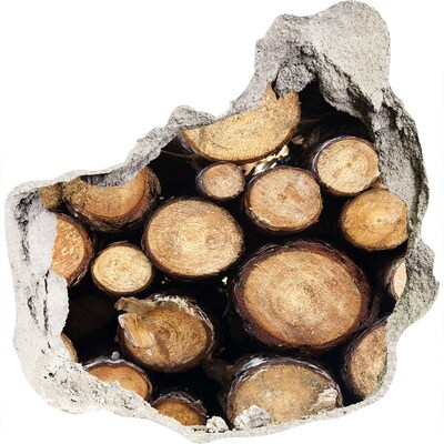 Sticker trou dans le mur Du bois dans un trou dans le mur