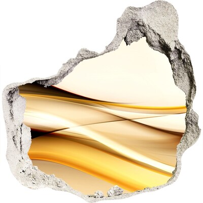 Autocollant mural trou Vagues dorées dans un trou dans le mur