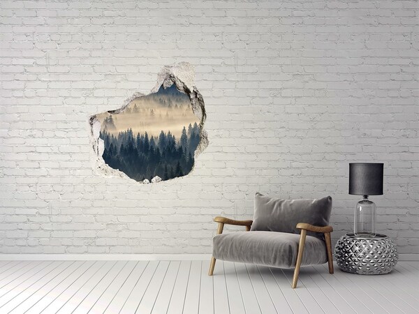 Sticker trou dans le mur Forêt engloutie dans le brouillard