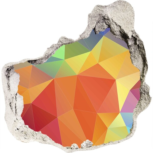 Sticker mural effet trou Des formes géométriques colorées dans un trou dans le mur