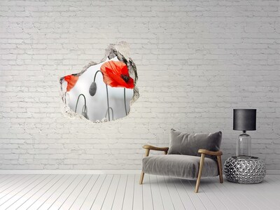 Autocollant mural trou Des fleurs dans un trou dans le mur