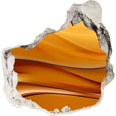 Autocollant à effet 3d trou Vague dorée dans le mur