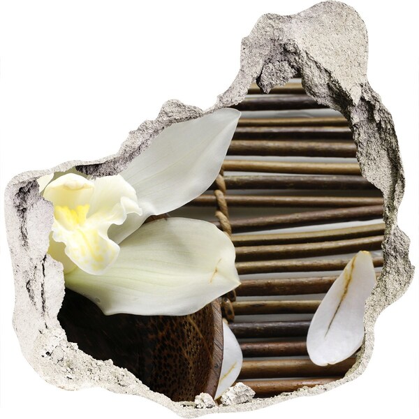 Autocollant mural trou Une oasis florale parmi les pierres