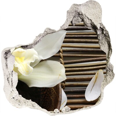 Autocollant mural trou Une oasis florale parmi les pierres