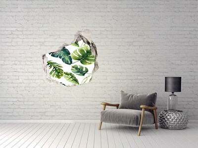 Sticker trou dans le mur Jungle tropicale derrière le mur