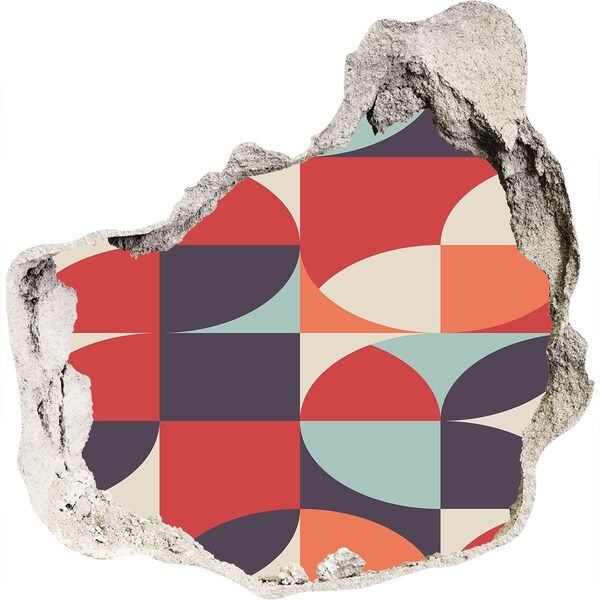 Autocollant à effet 3d trou Géométrie en ruines