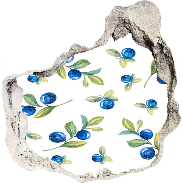 Autocollant à effet 3d trou Fruits sur fond de mur